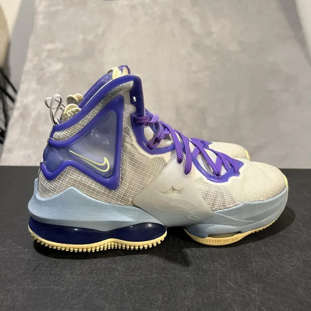 Nike LeBron 19 Shoes Youth Size 5.5Y Blue Purple Basketball DD0418-412 Sneakers